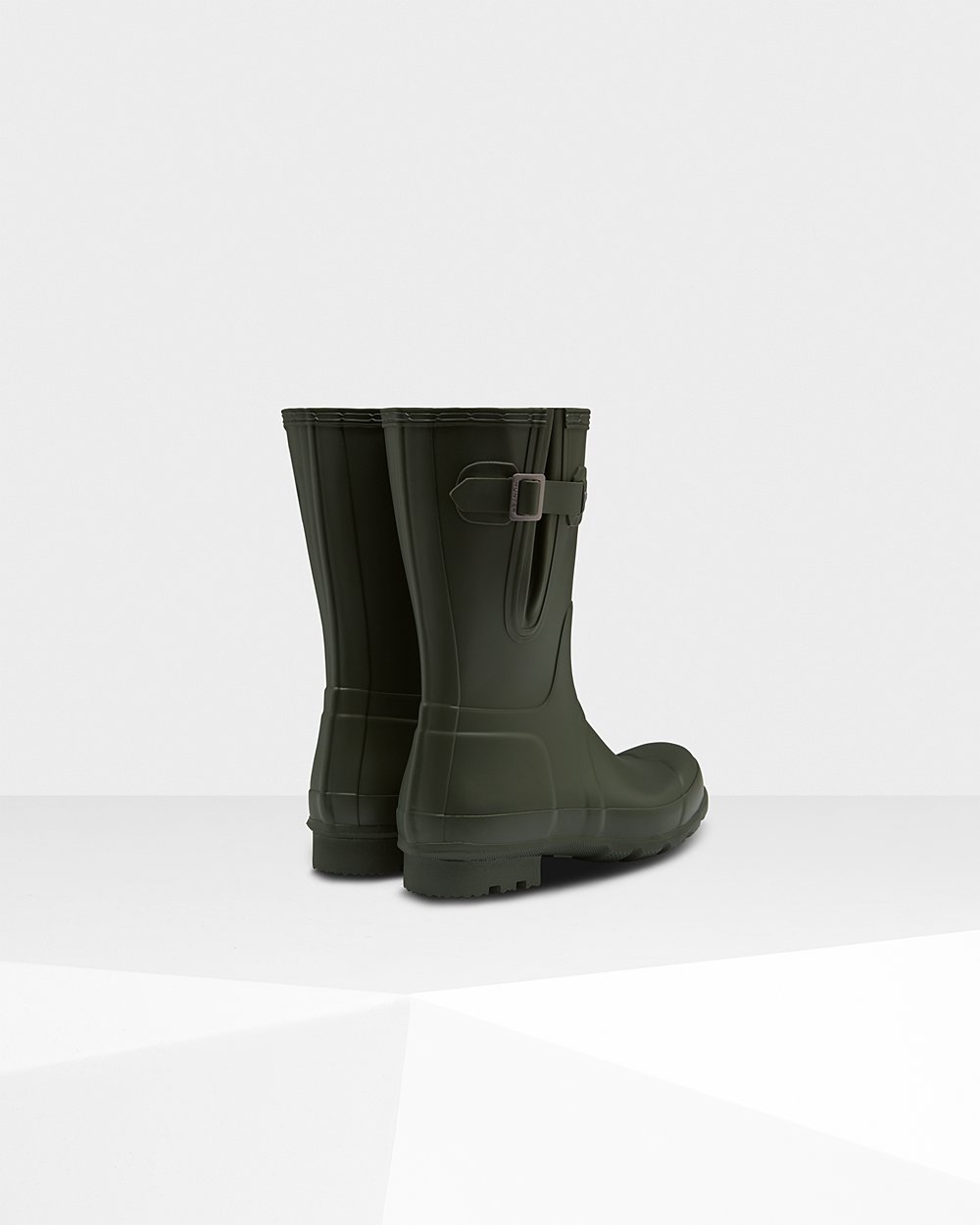 Hunter Original Side Adjustable Short Rain Boots - Online Mens Dark Olive - QZPRWO682